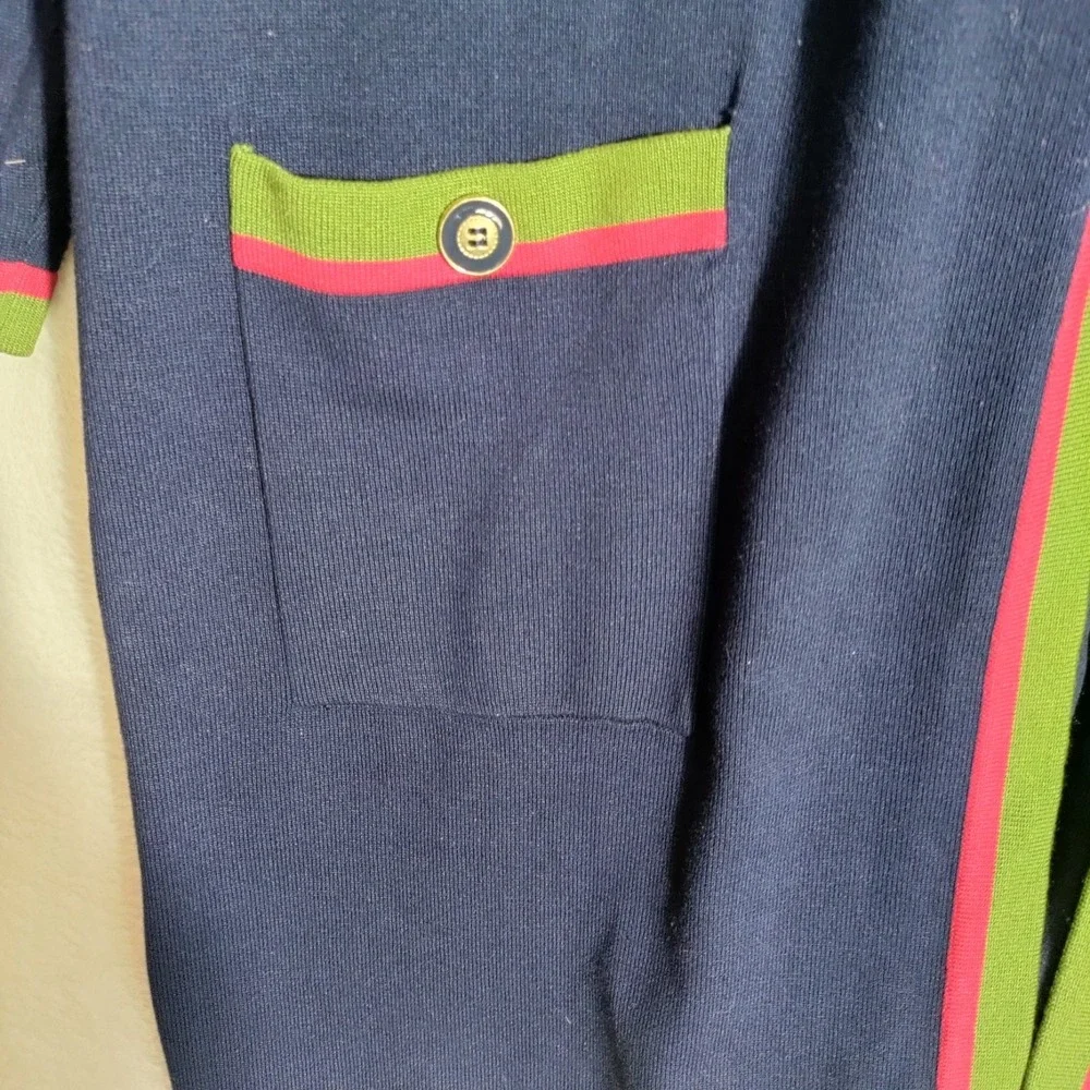 Antthony Blue And Green Longline‎ Cardigan Woman's Plus Size 2X